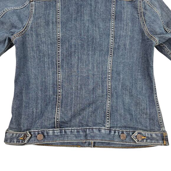 Lands End Jean Jacket Womens Small Denim Trucker Casual Classic Preppy - Picture 6 of 13